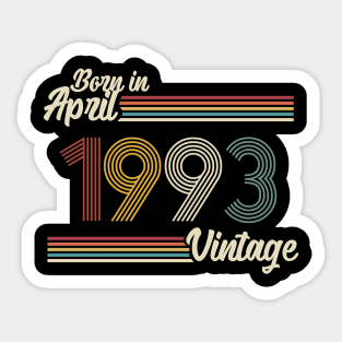 Vintage Born In April 1993 Sticker